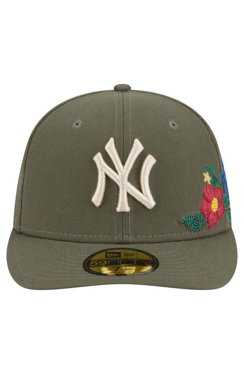 New Era Men's New Era Olive New York Yankees Tonal Florals 59FIFTY Fitted Hat, Alternate, color, 