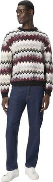 Missoni Crew Neck Sweater With Flame Zigzag Pattern