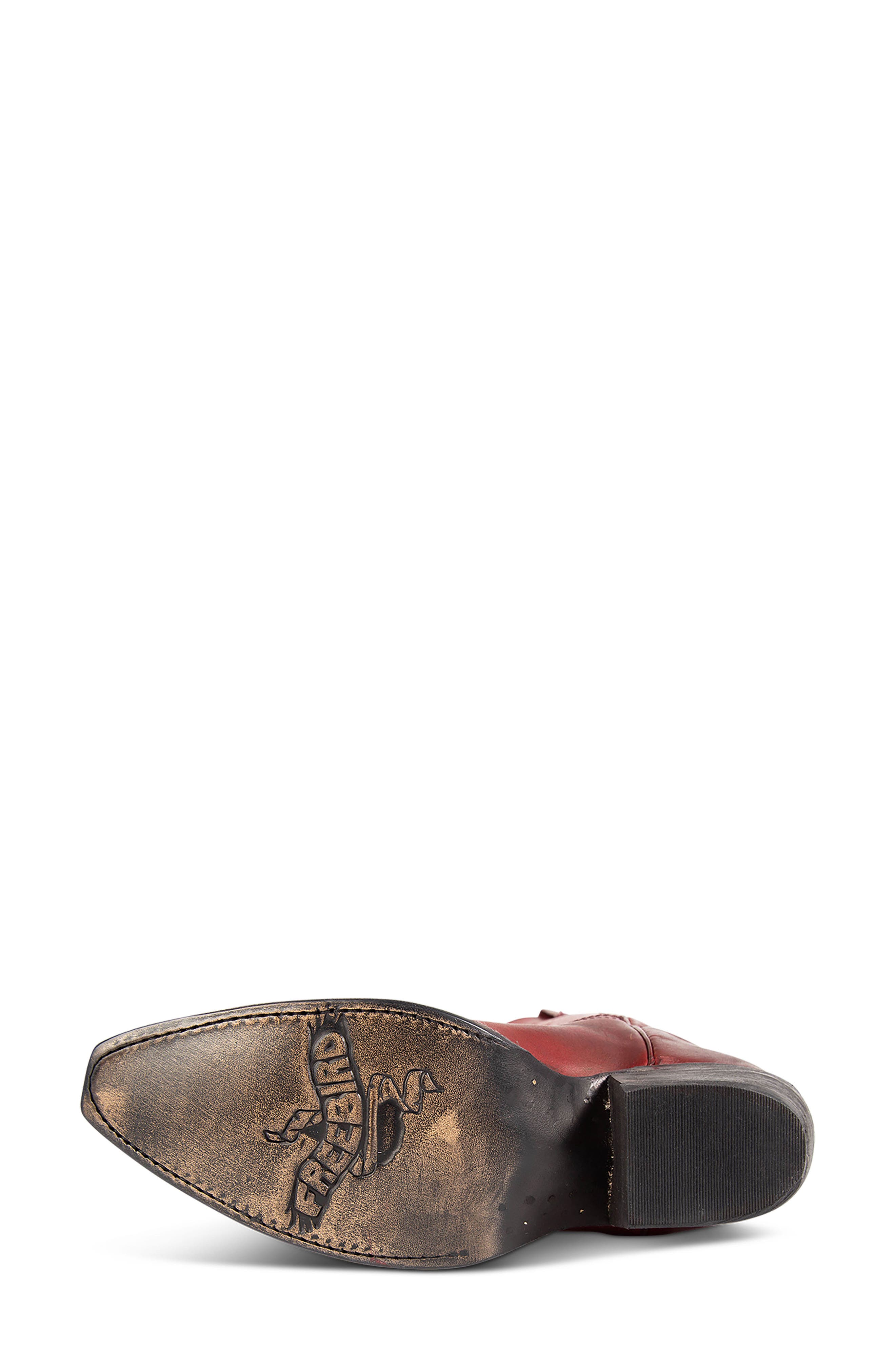 Woodland Leather Western Boot, Alternate, color, RED