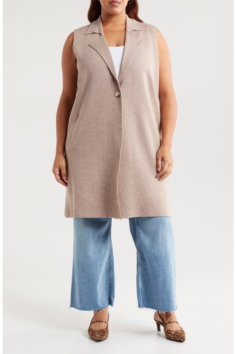 Whitney Longline Vest, Main, color, TAPIOCA HEATHER