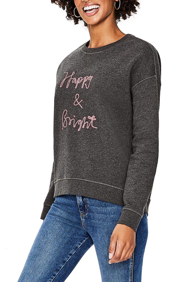Arabella Drop Shoulder Sweatshirt, Main, color, HAPPY AND BRIGHT CORDING