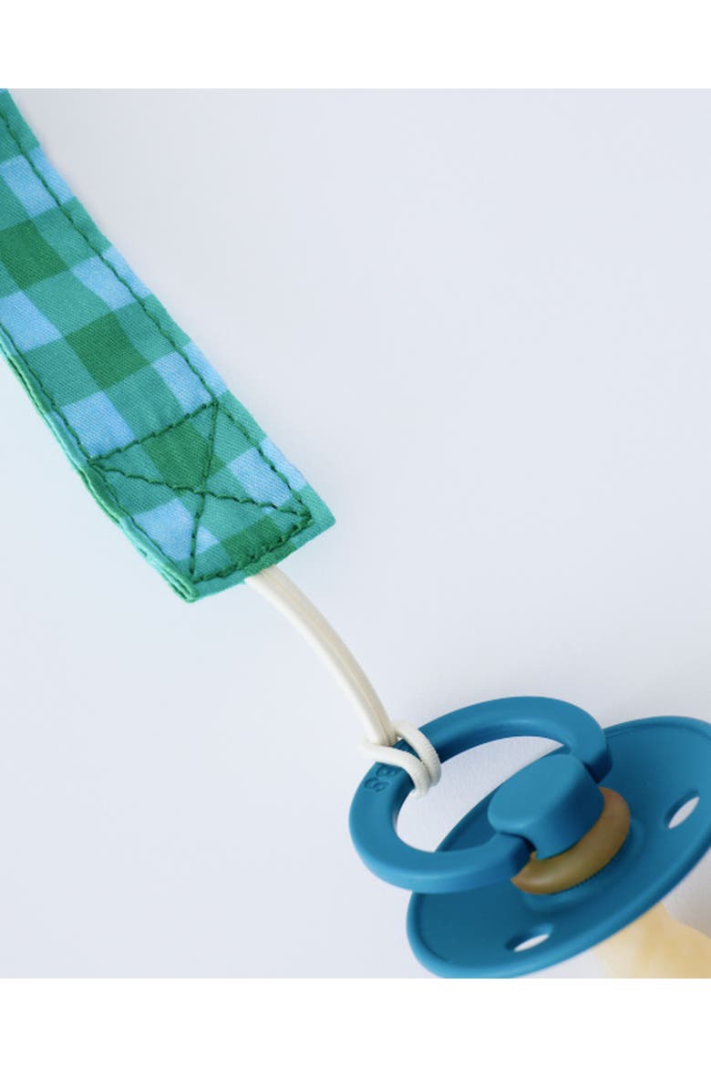Pacifier Clip Two-Pack, Alternate, color, Teal Gingham