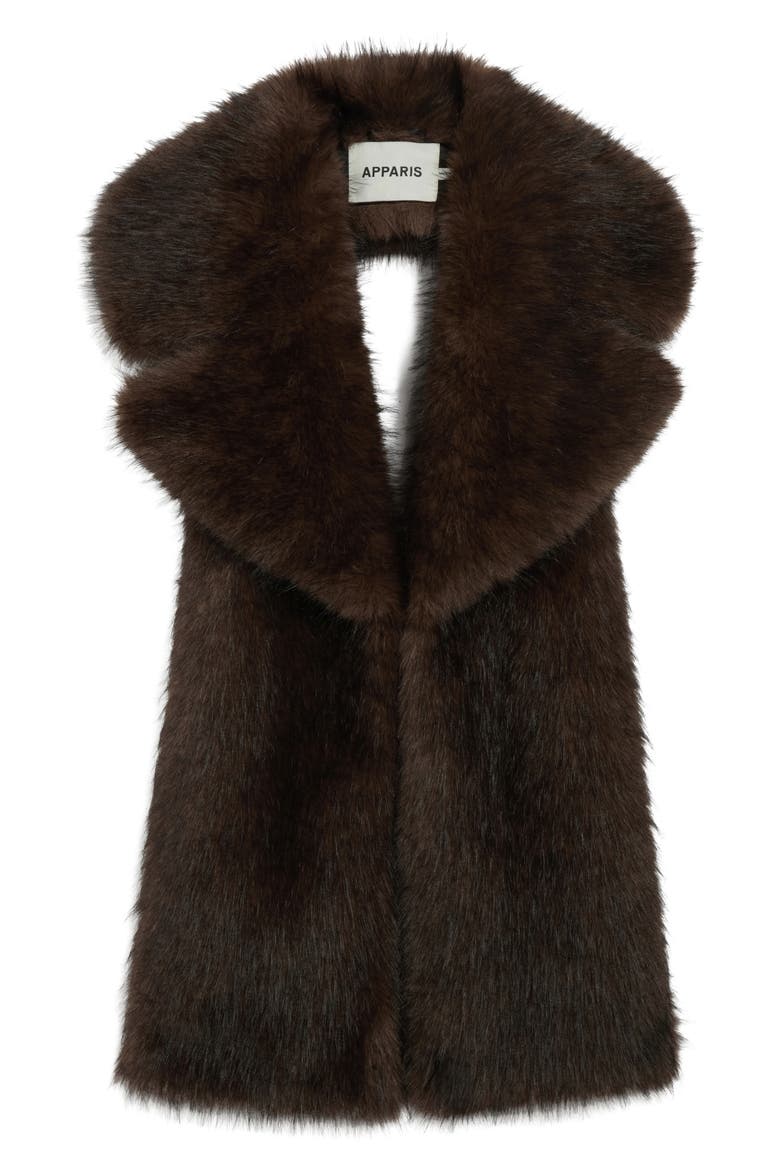 Mia Faux Fur Collar, Alternate, color, FAUVE MULTI