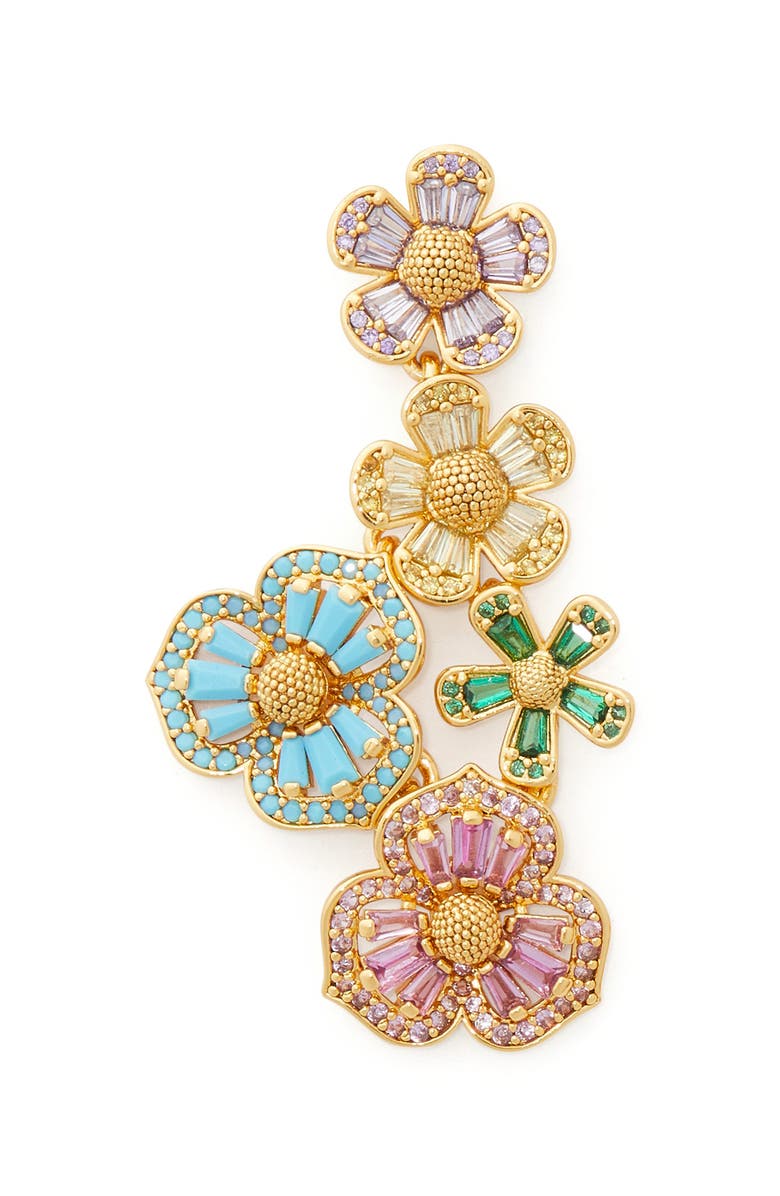 Kate Spade New York fleurette cubic zirconia statement drop earrings, Alternate, color, 