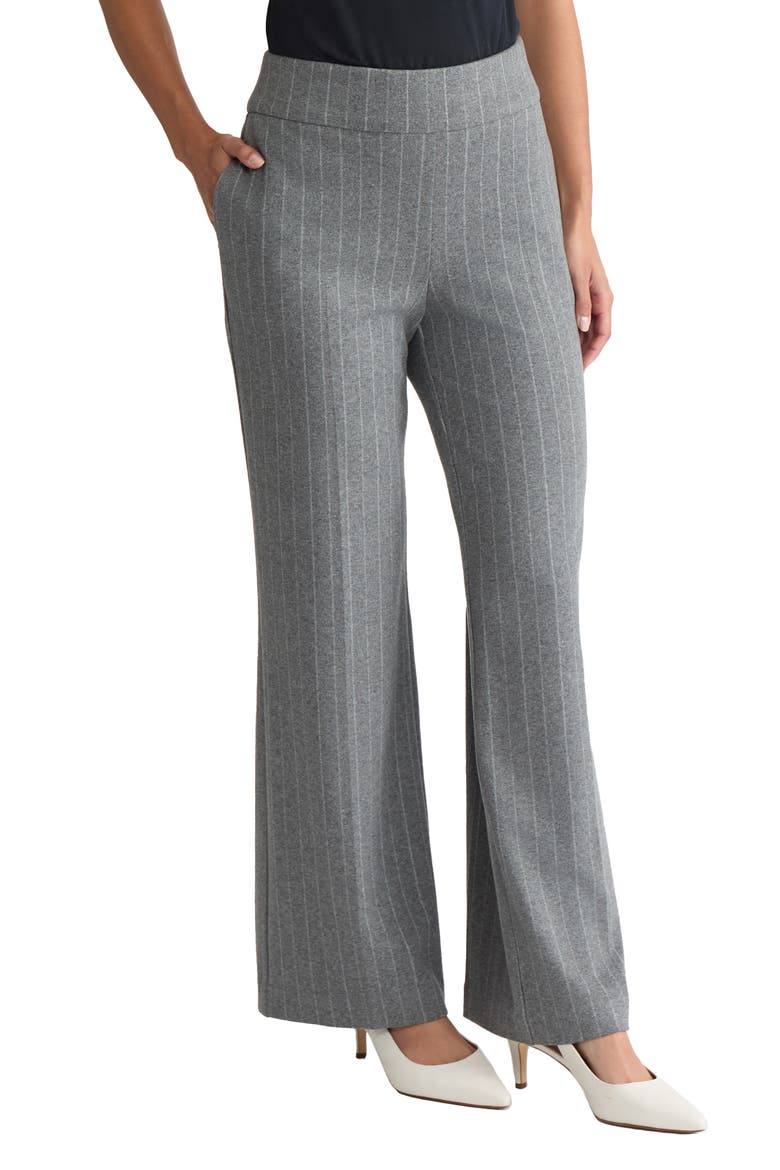 Pull-On Wide Leg Pants, Alternate, color, MED HEATHER GREY/ JONES WHITE