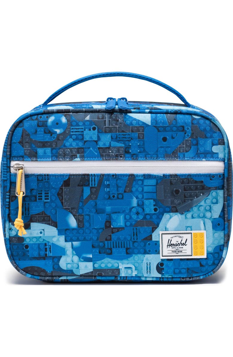 Herschel Supply Co. Kids' LEGO<sup>®</sup> Pop Quiz Lunch Bag, Main, color, Abstract Bricks Blue