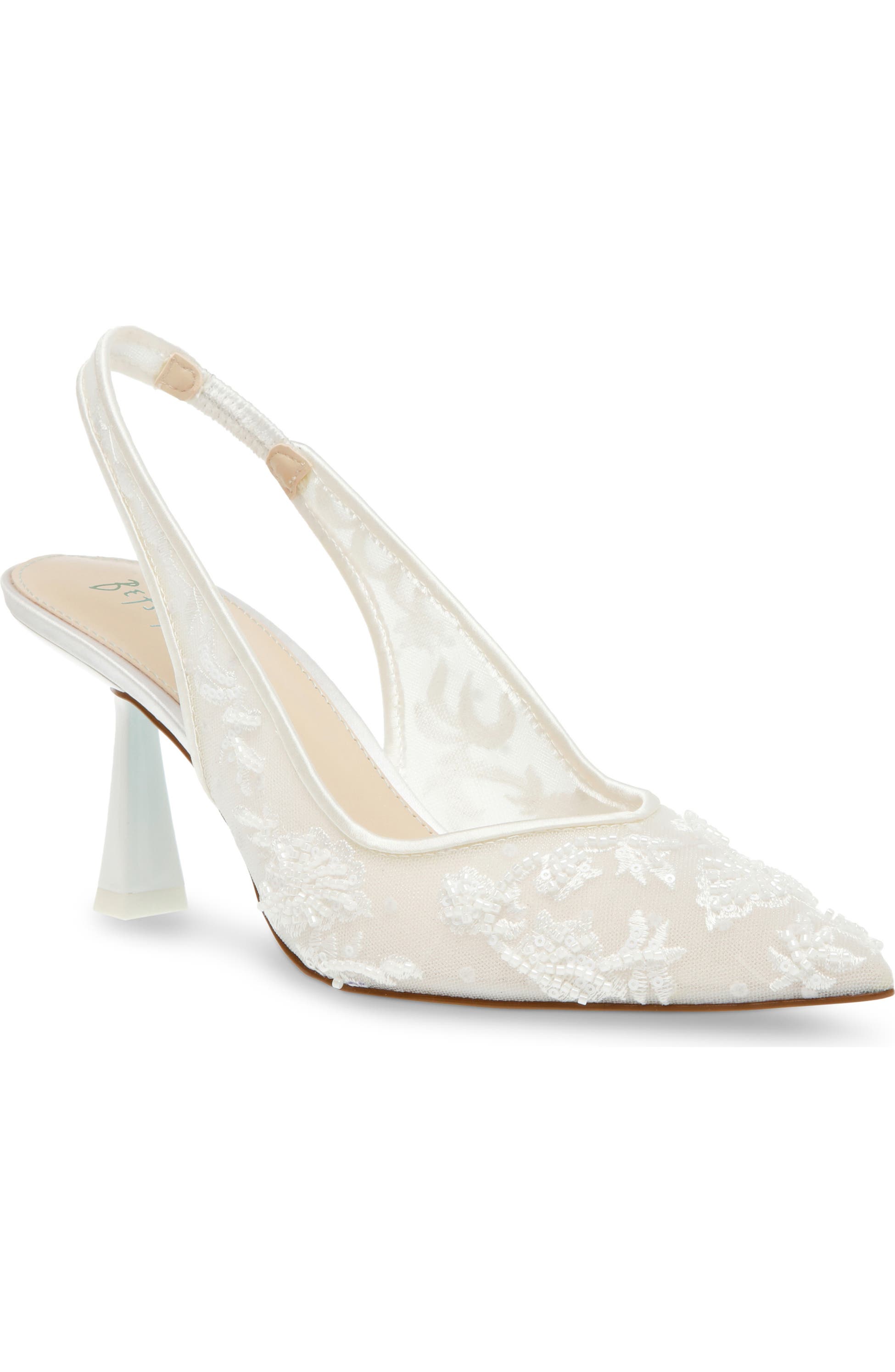 Betsey Johnson Nikki Pointed Toe Slingback Pump, Main, color, Ivory