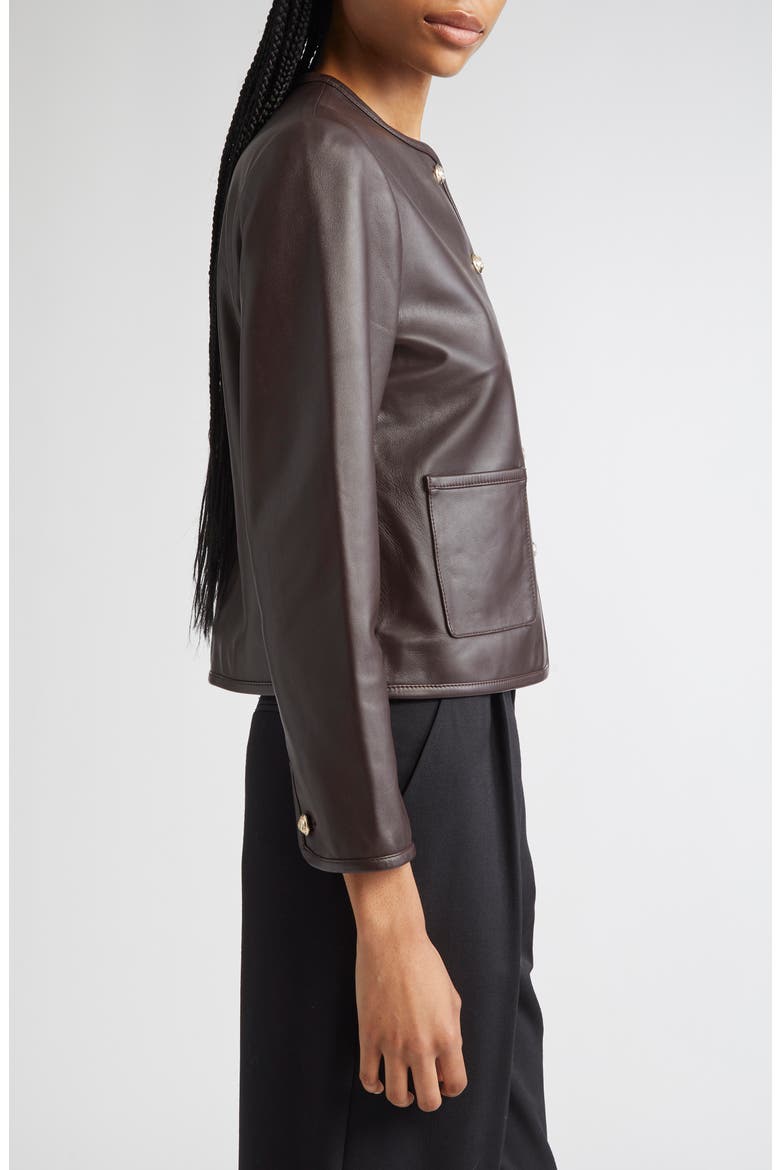 Gracie Leather Jacket, Alternate, color, BURGUNDY