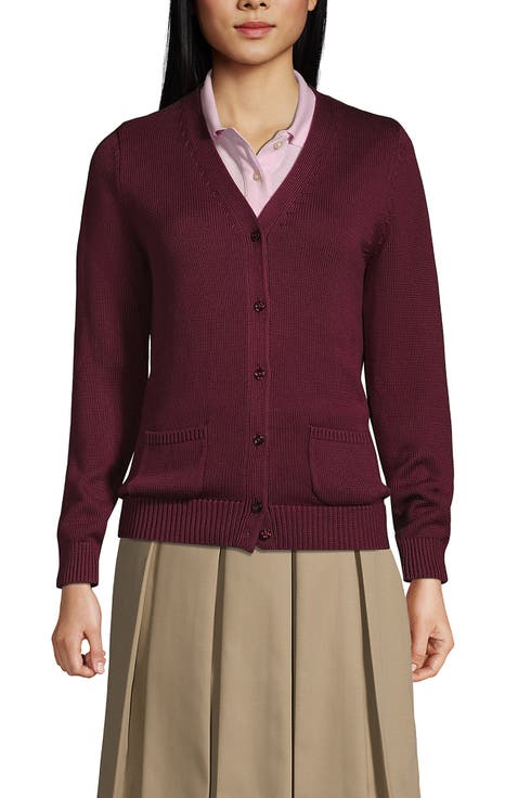 School Uniform  Cotton Modal Button Front Cardigan Sweater