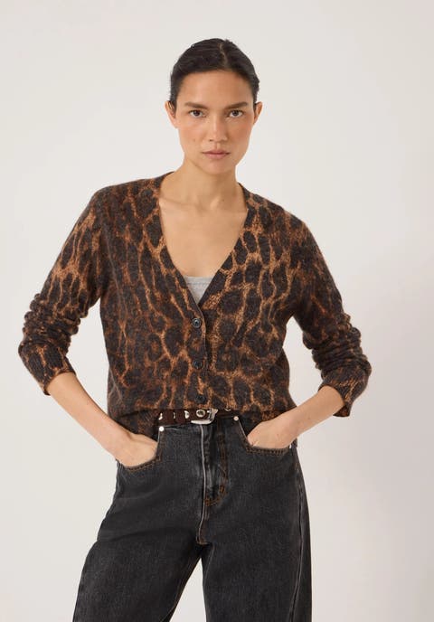 Cynthia Leopard Print Knitted Cardigan