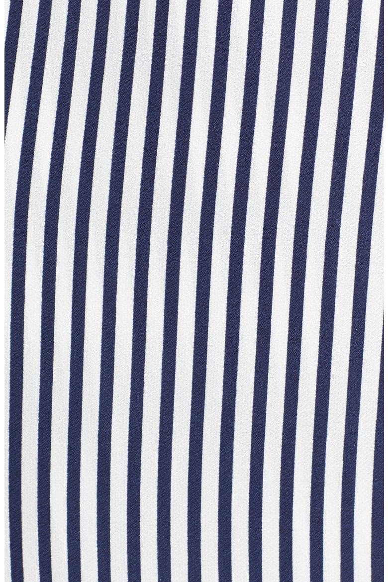 Wrap Midi Dress, Alternate, color, WHITE/ NAVY