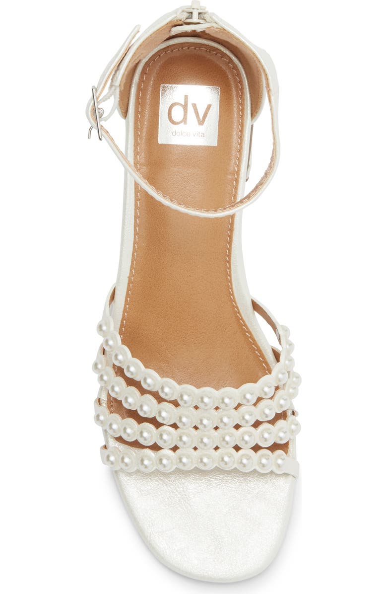 DV by Dolce Vita Kids' Gabbi Faux Pearl Sandal, Alternate, color, White