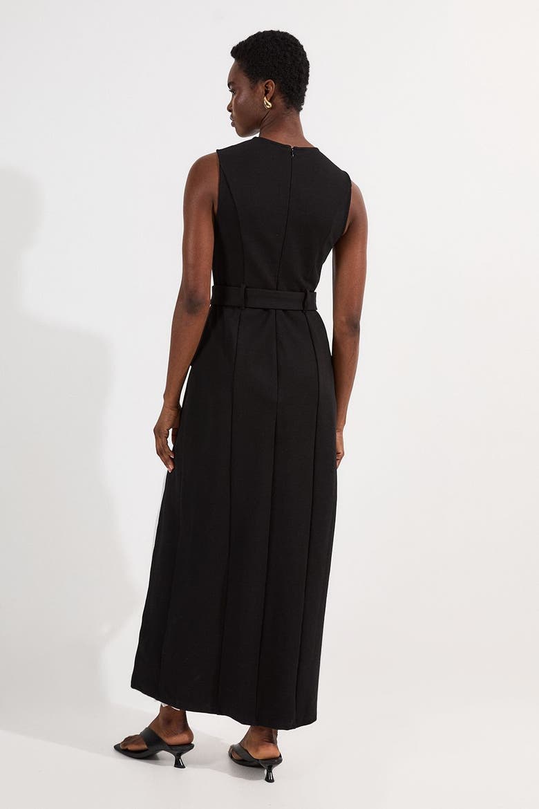 Jersey Pleated Maxi Dress, Alternate, color, Mono