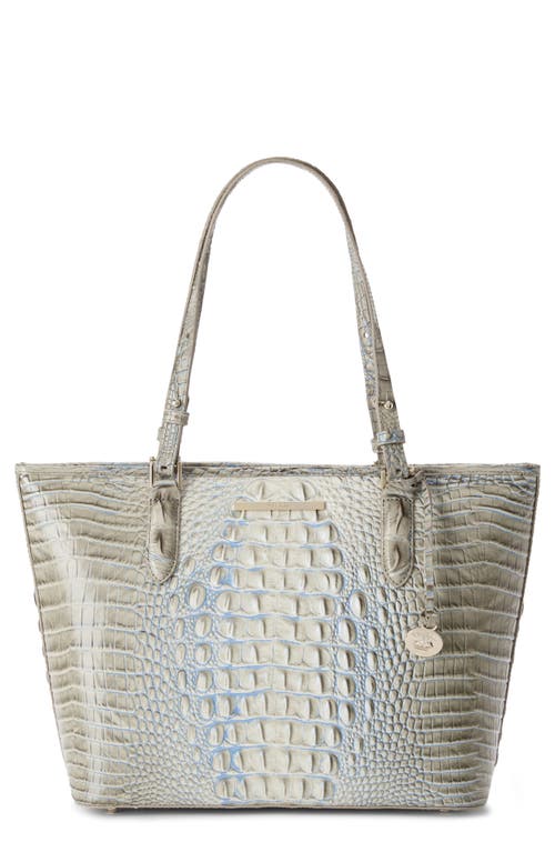 Brahmin Medium Asher Croc Embossed Leather Tote In Gray