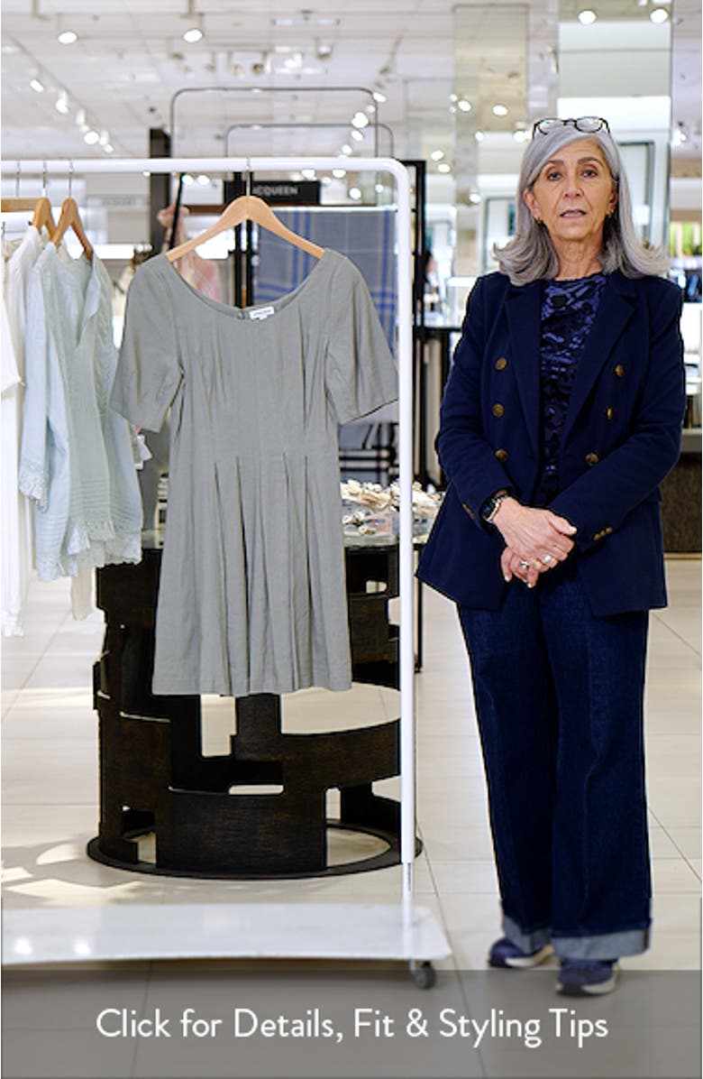 Scoop Neck Linen Blend Dress, sales video thumbnail