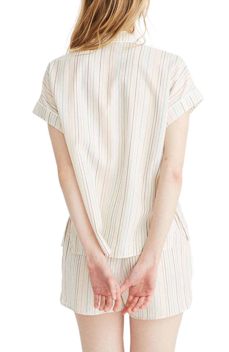 Madewell Rainbow Stripe Bedtime Pajama Top, Alternate, color,