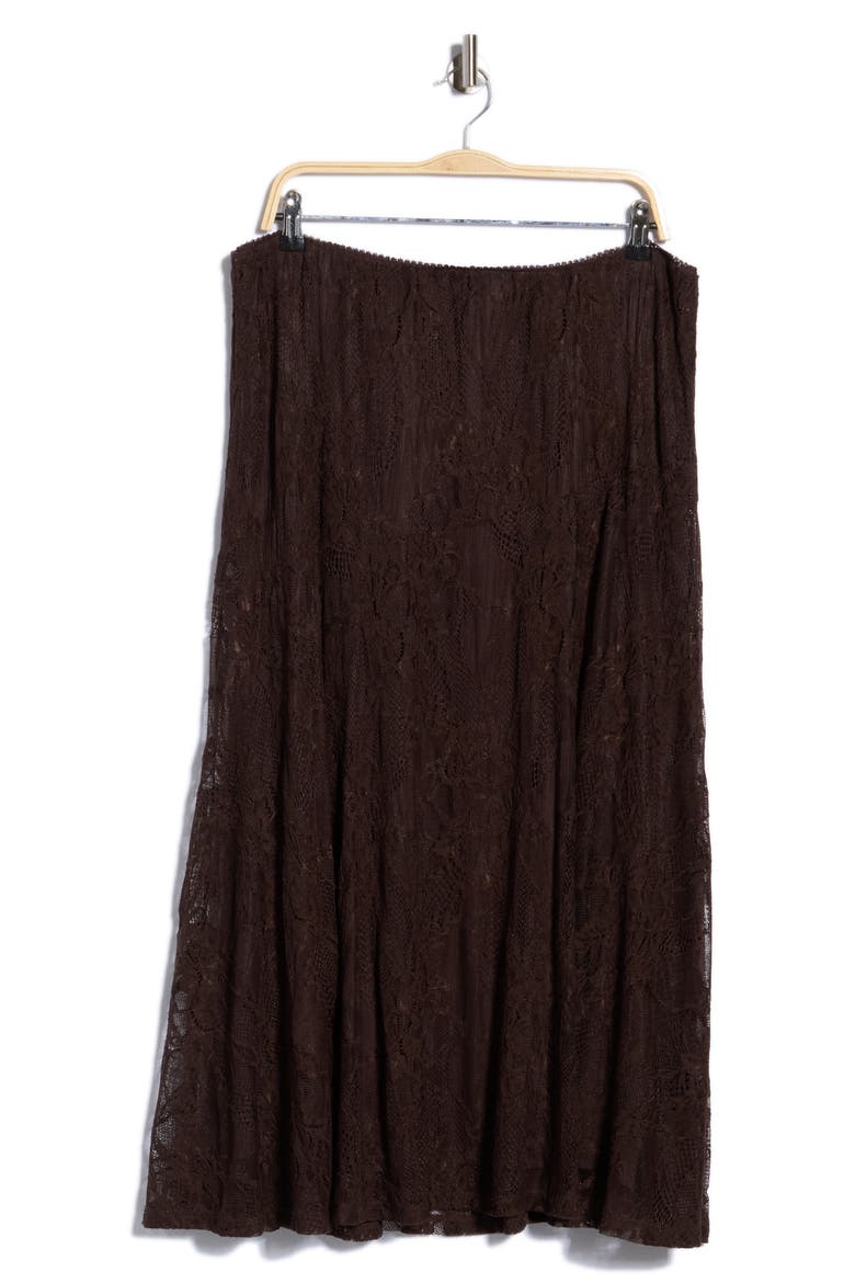 Knit Lace Midi Skirt, Alternate, color, ESPRESSO