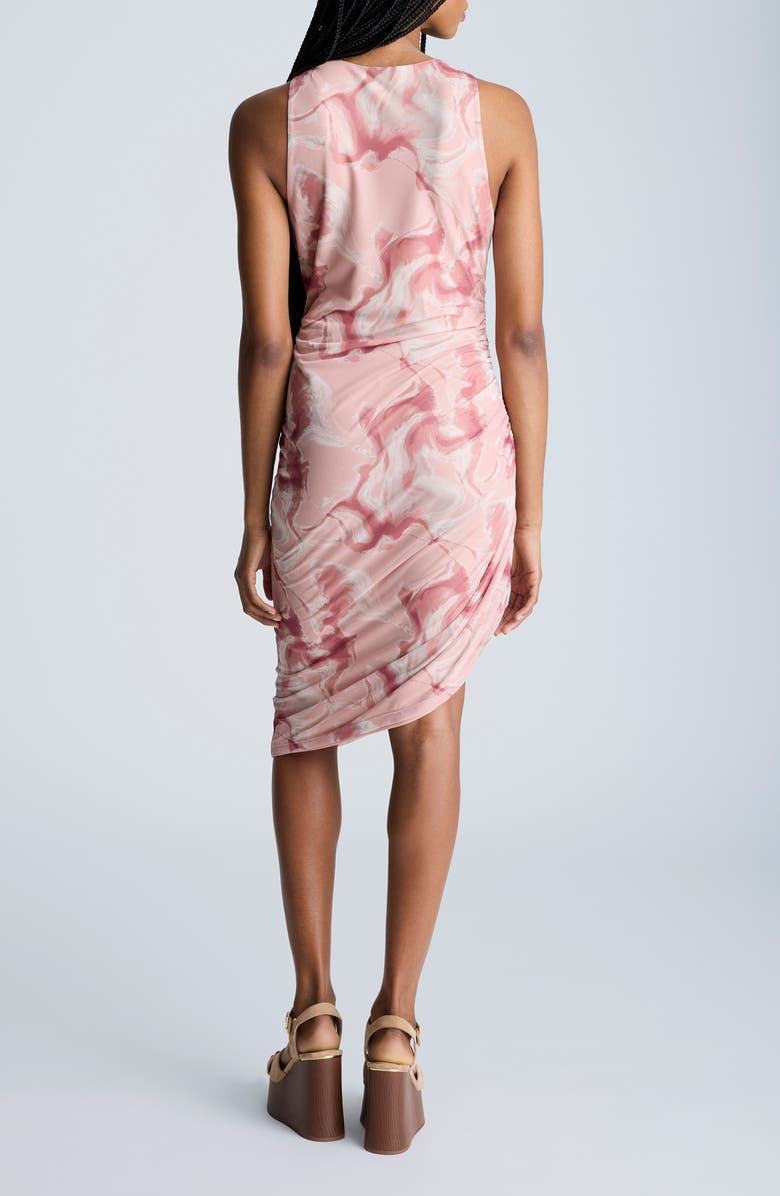 Kenneth Cole Side Ruched Sleeveless Asymmetric Dress, Alternate, color, Rose Multi