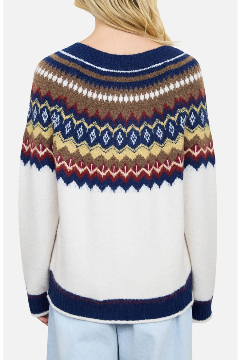 Fair Isle Toggle Front Cardigan, Alternate, color, NAVY MULTI