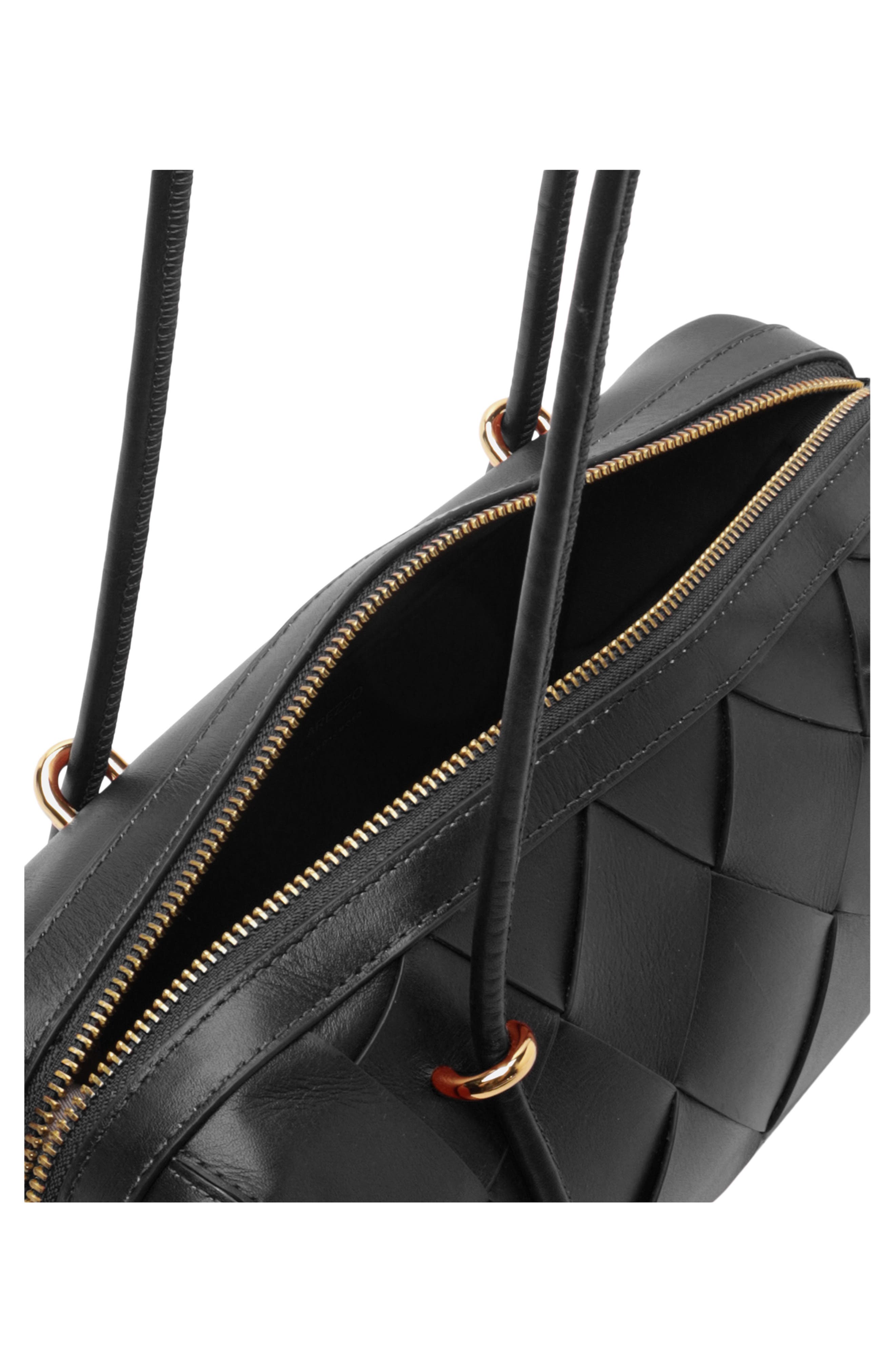 Sarah Medium Leather Shoulder Bag, Alternate, color, BLACK