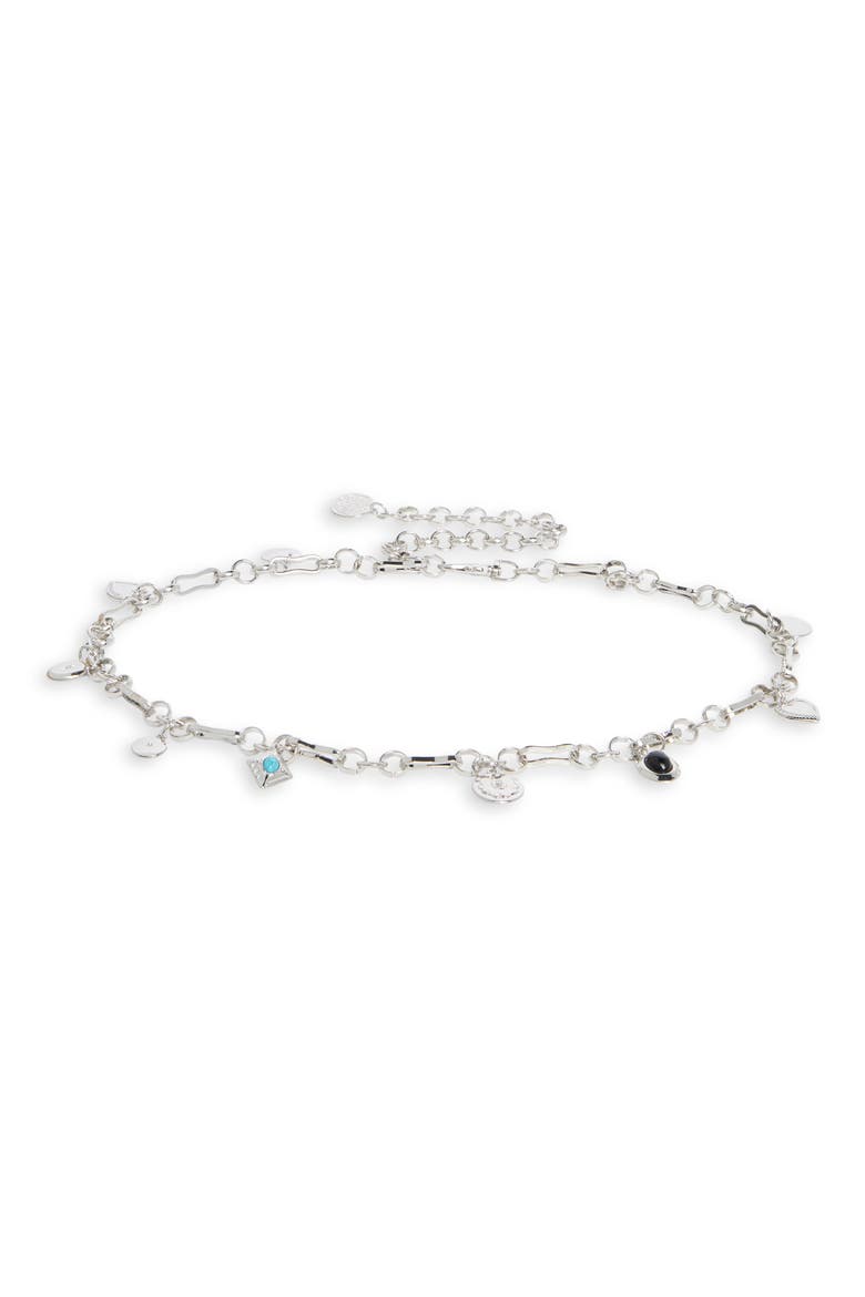 Mixed Charm Chain Belt, Main, color, SILVER