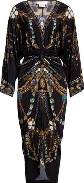 Camilla Amulets 
Alchemy Print Twist Front Long Sleeve Jersey Dress