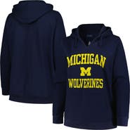 Champion Women's Champion Navy Michigan Wolverines Plus Size Heart & Soul Notch Neck Pullover