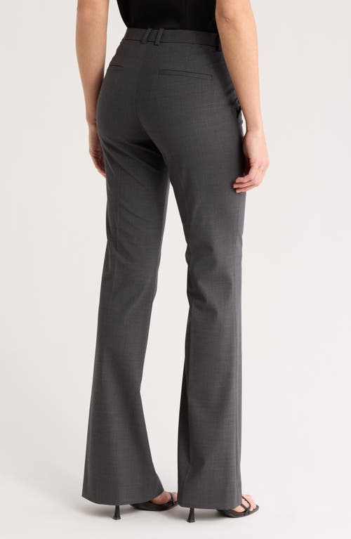 Theory Demitria Stretch Virgin Wool Flare Pants In Charcoal Grey