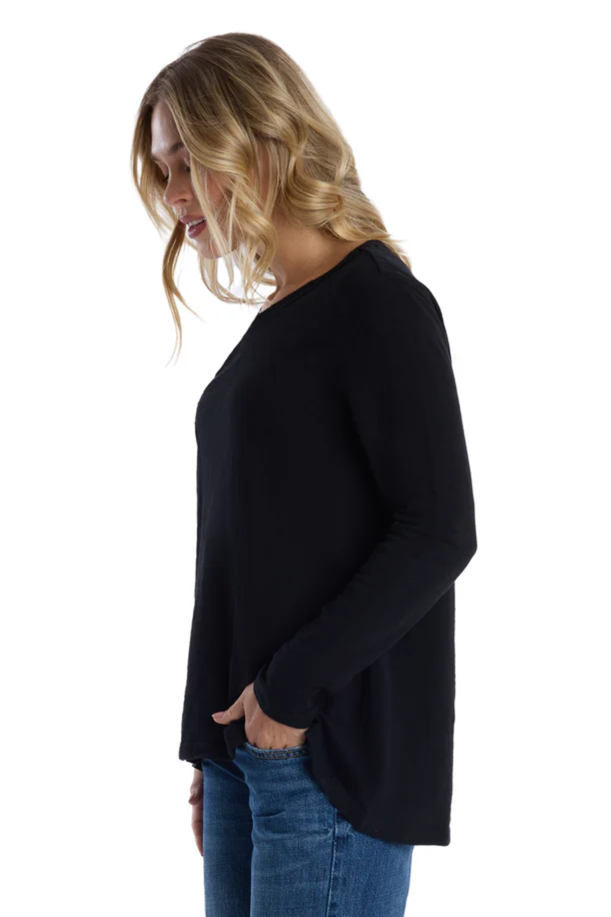 Wide Neck Long Sleeve Tee - image 2