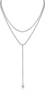 CZ by Kenneth Jay Lane Round Cut Cubic Zirconia Layered Y-Necklace