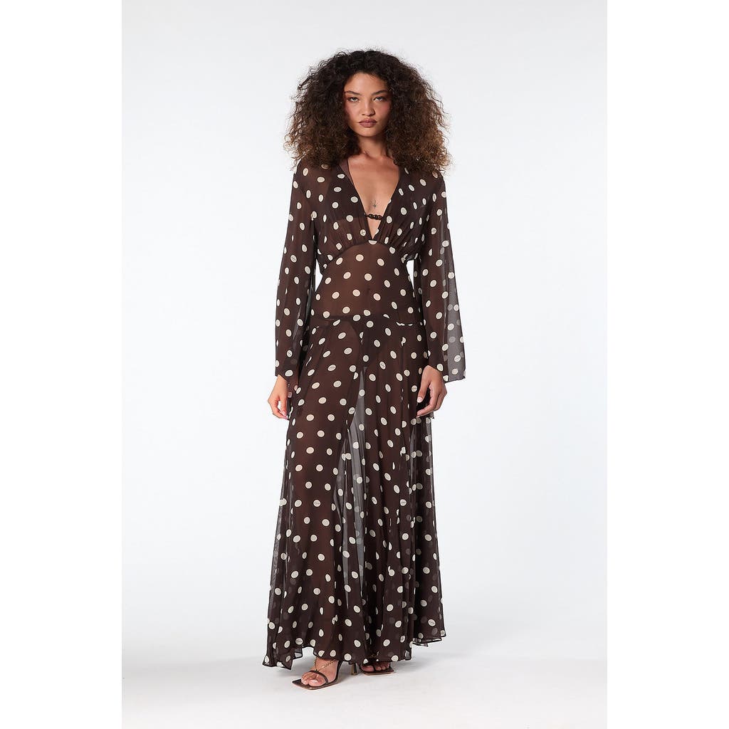 NICHOLAS Marella Dress in Espresso/ivory Polka Dot at Nordstrom, Size X-Small