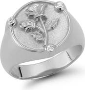 GLAZE JEWELRY Cubic Zirconia Rose Signet Ring