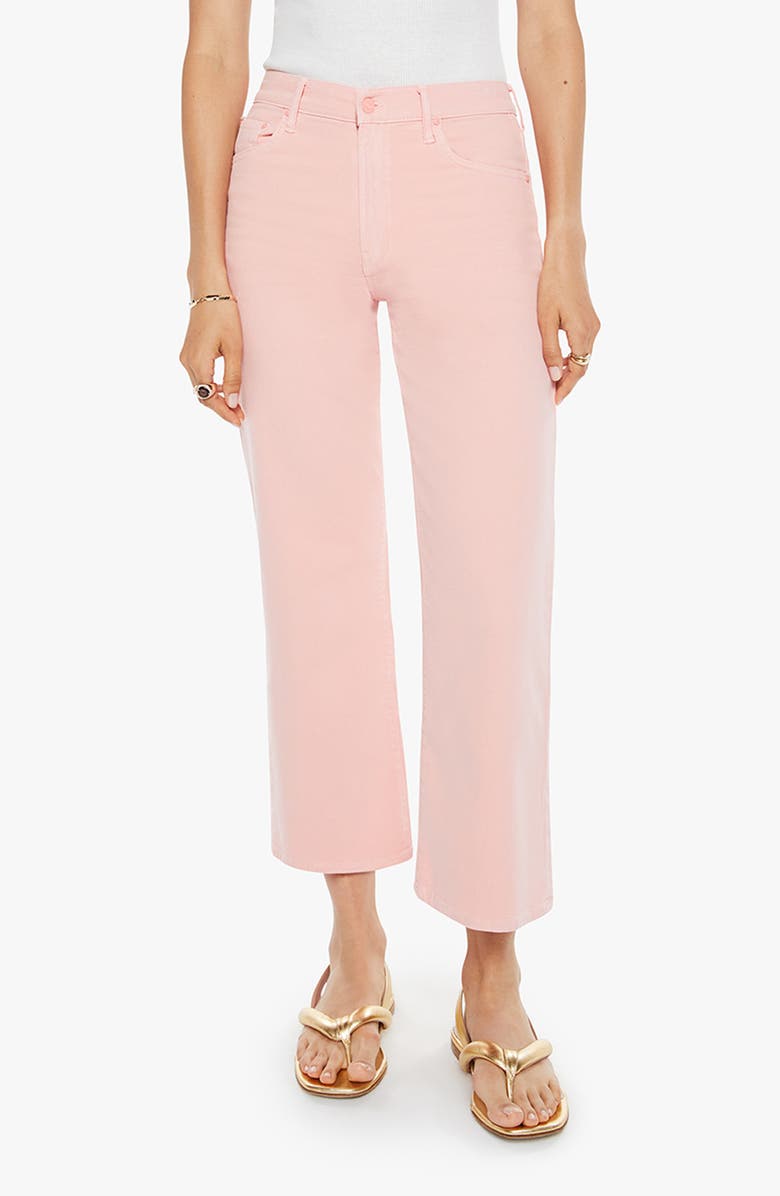 MOTHER The Maven High Waist Ankle Wide Leg Jeans, Main, color, Long Time No Candlelight Peach