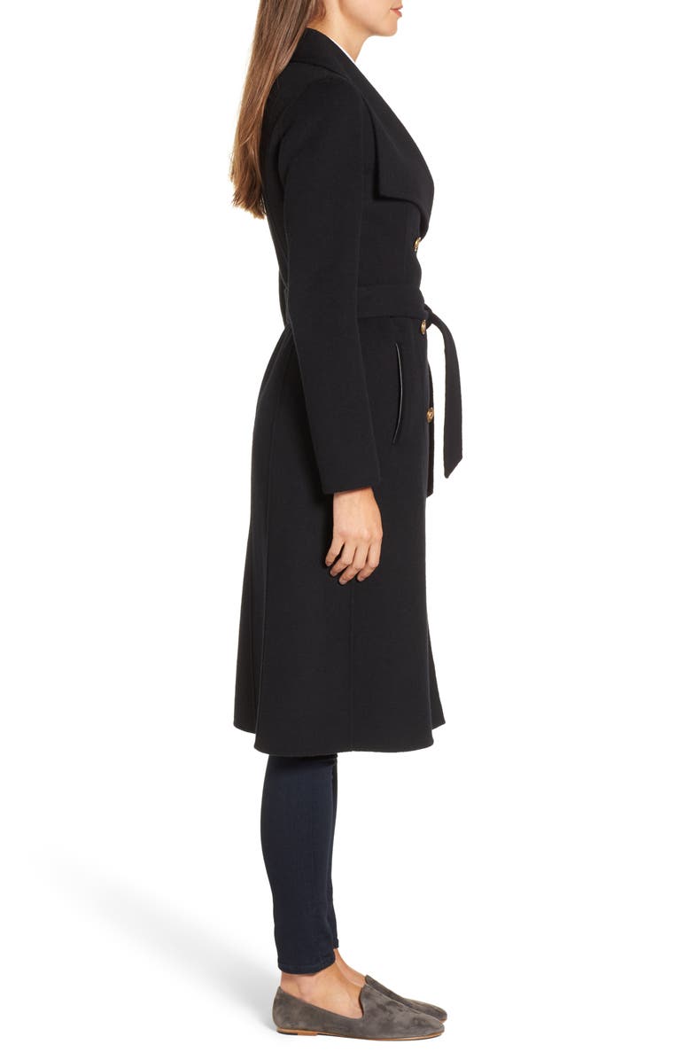 Mackage Norah-N Double Breasted Wool Blend Long Military Coat, Alternate, color, 