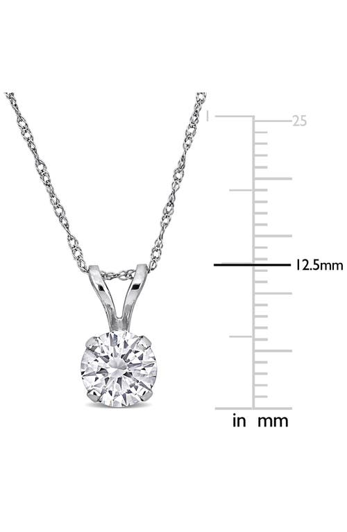 Created Forever Lab-grown Diamond Solitaire Pendant Necklace In Silver