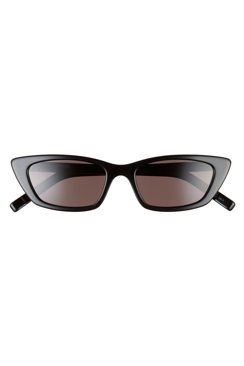 52mm Cat Eye Sunglasses, Alternate, color, SHINY BLACK/ GREY SOLID