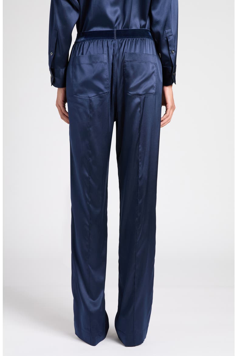 Stretch Silk Satin Pajama Pants, Alternate, color, HB840 DARK NAVY