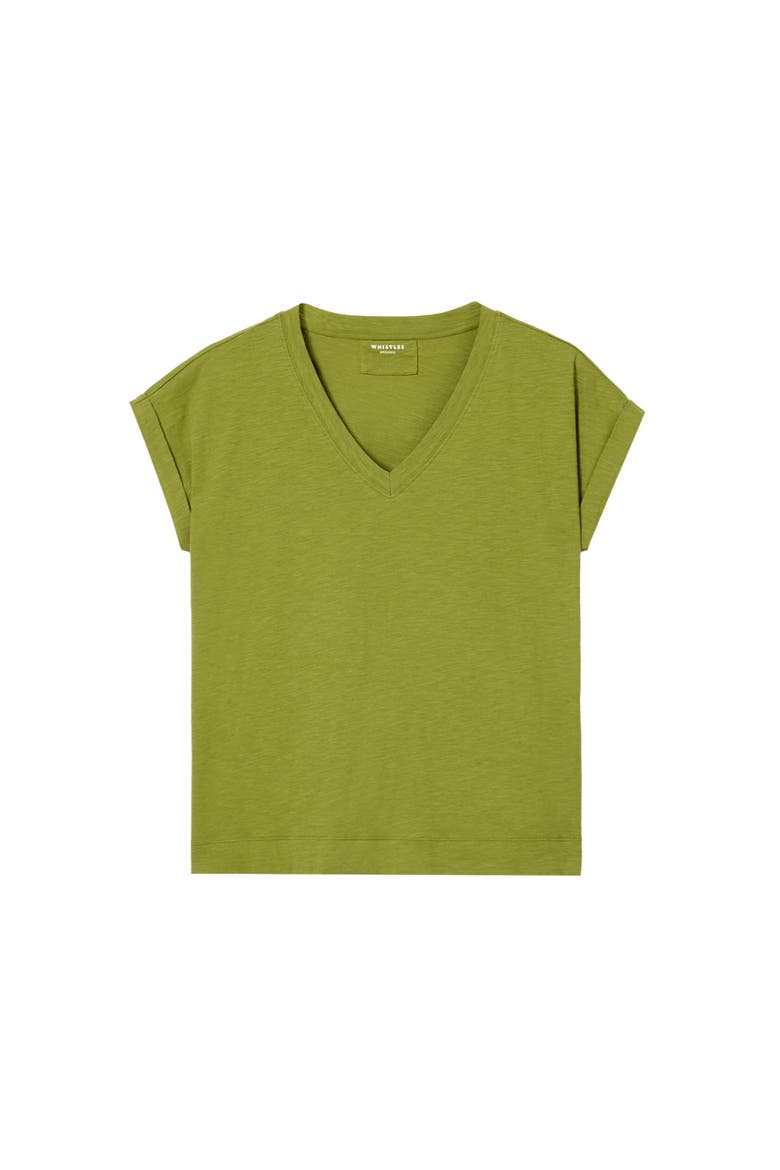 Willa V-Neck Cap Sleeve T-Shirt, Alternate, color, Green