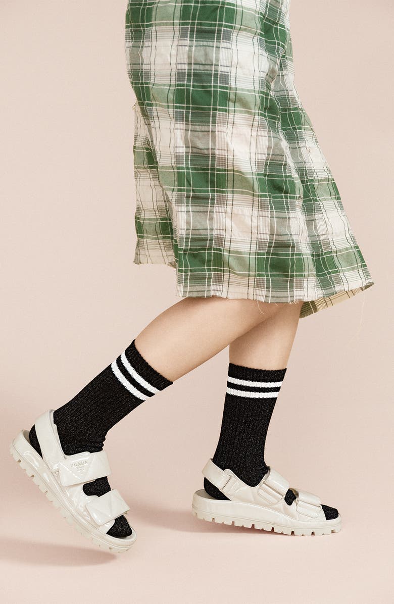 Hansel From Basel Physical Spark Metallic Crew Socks, Alternate, color,