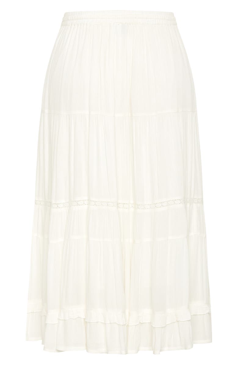City Chic Aurora Tiered Maxi Skirt, Alternate, color, Ivory