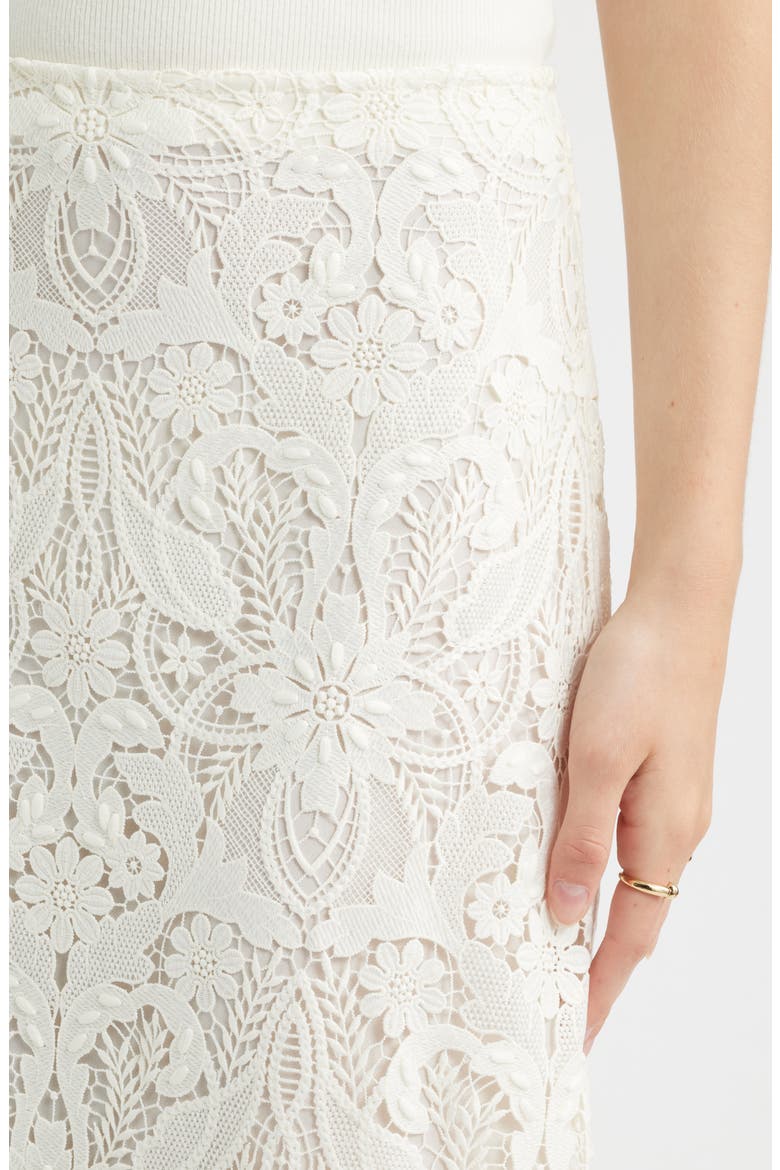 Floral Lace Maxi Skirt, Alternate, color, WHITE COCONUT