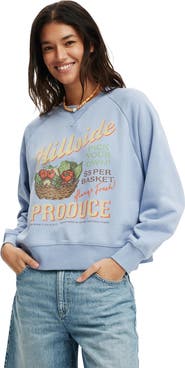 Cotton On Women's Classic Fleece Graphic Raglan Crew Sweatshirt