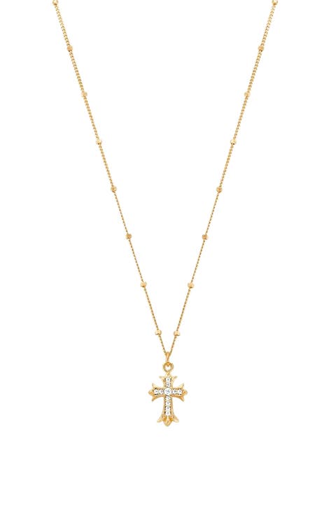 Sterling Silver 18k Gold Plated Isla Cross Necklace Holiday Gift Idea