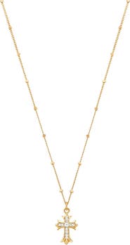 Bearfruit Jewelry Sterling Silver 18k Gold Plated Isla Cross Necklace Faith‑Inspired