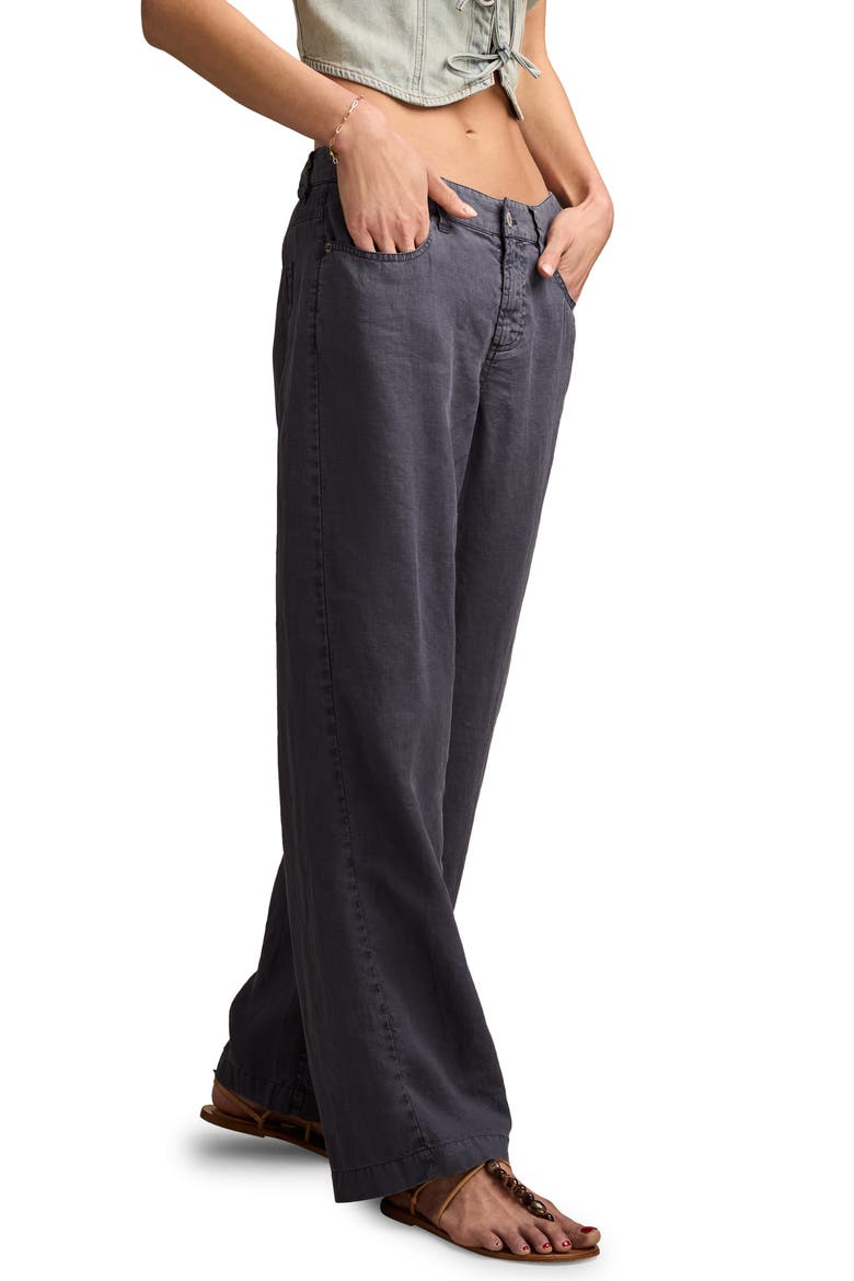 Baggy Wide Leg Linen Pants, Alternate, color, PHANTOM
