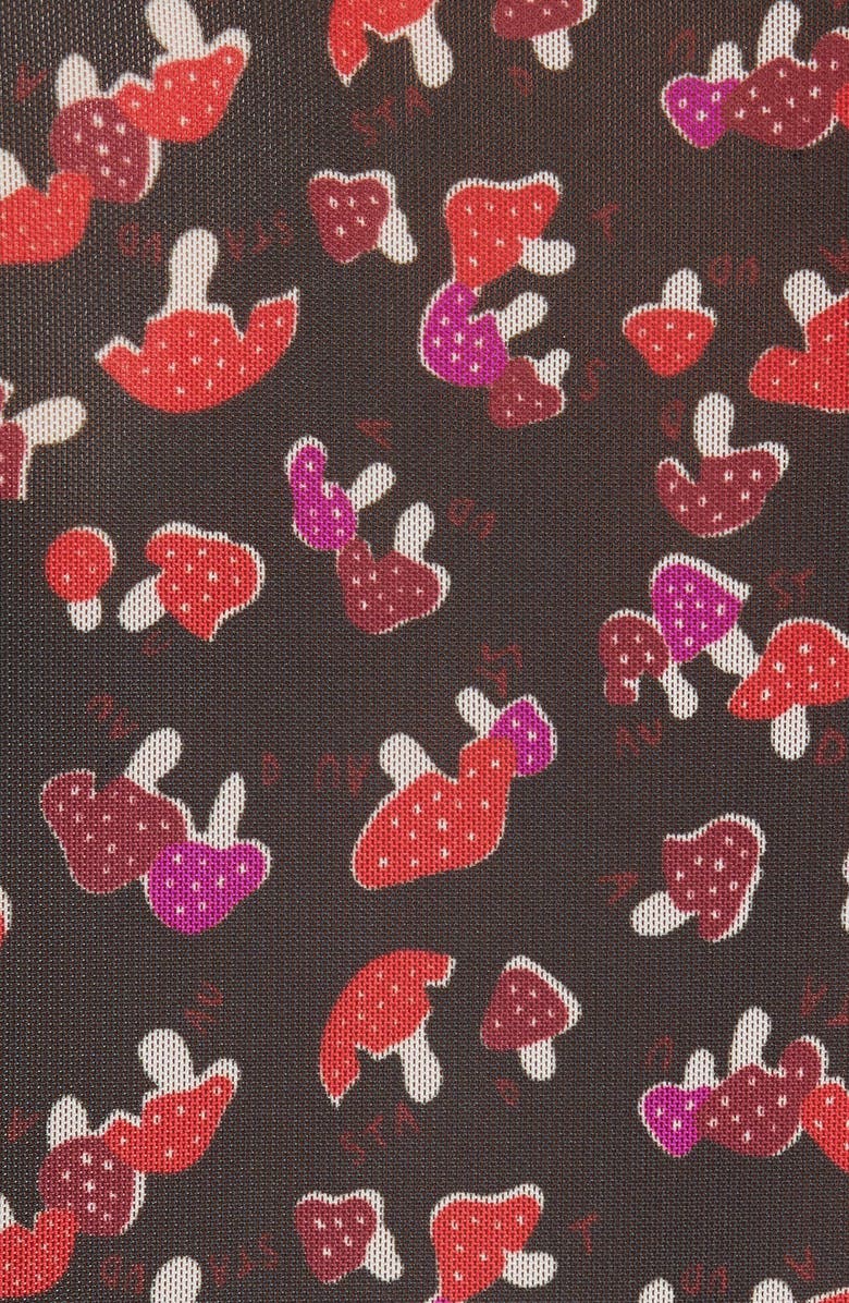 STAUD Helvin Mushroom Print Turtleneck Top, Alternate, color, 