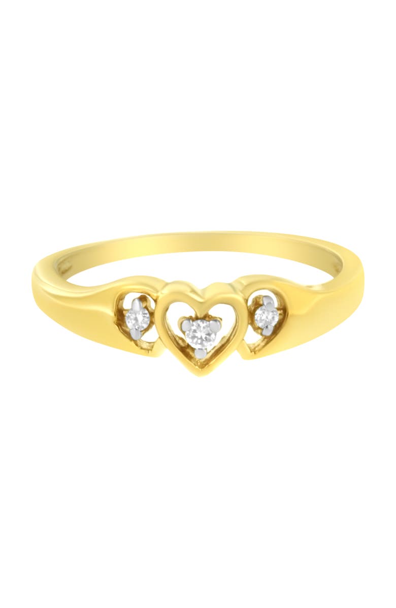 Haus of Brilliance 10KT Yellow Gold 1/20 cttw Diamond Heart Diamond Ring, Main, color, Yellow