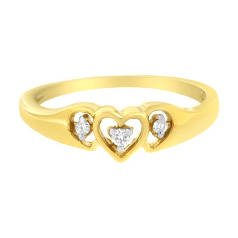 10KT Yellow Gold 1/20 cttw Diamond Heart Diamond Ring