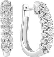 EFFY Sterling Silver Diamond Huggie Hoop Earrings
