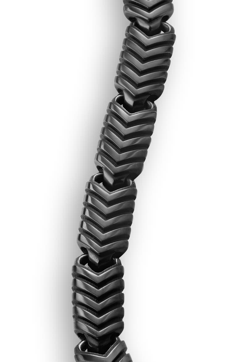 Chevron Link Bracelet in Black Titanium, Alternate, color, BLACK